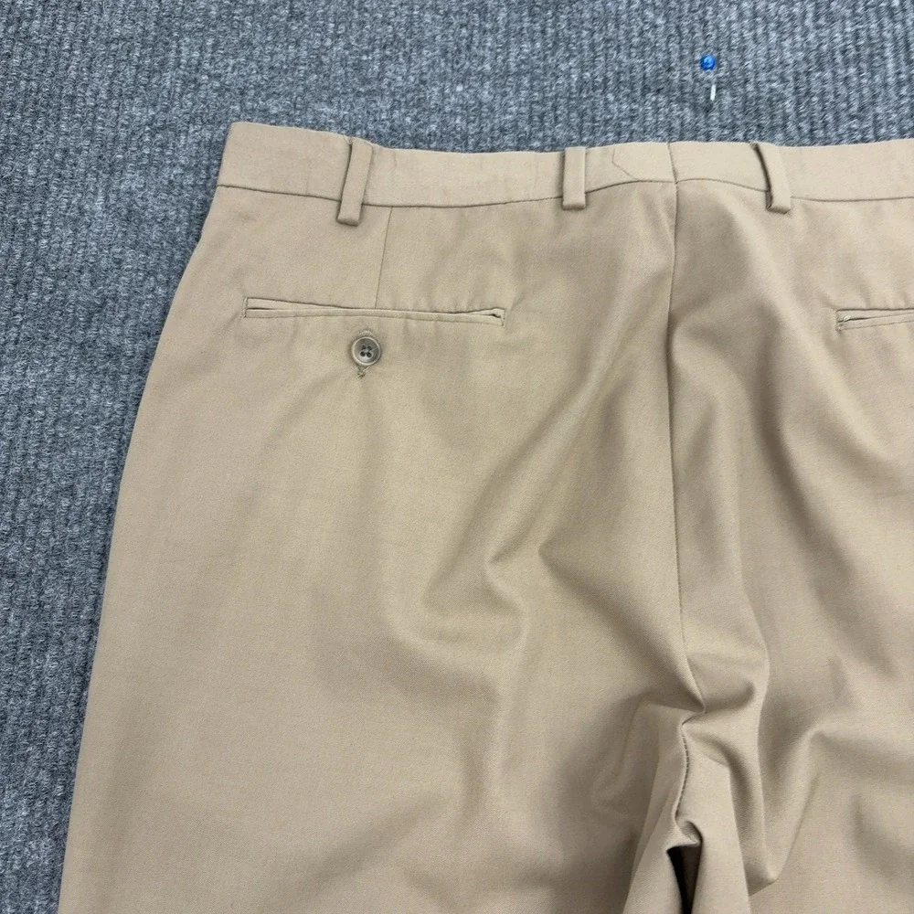 Lauren Ralph Lauren Dress Pants Mens 37x31.5 Tan Khaki Flat Front Classic Slacks